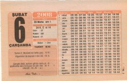 6 Şubat 2008 Takvim Yaprağı EFM(N)5582 - 2