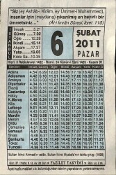 6 Şubat 2011 Takvim Yaprağı - Doğum Günü Hediyesi EFM(N)7559 - Gökçekoleksiyon