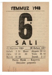 6 Temmuz 1948 Takvim Yaprağı EFM872 - 3