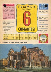 6 Temmuz 1974 Takvim Yaprağı - Doğum Günü Hediyesi EFM(N)9439 - Gökçekoleksiyon