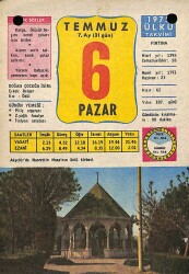 6 Temmuz 1975 Takvim Yaprağı - Doğum Günü Hediyesi EFM(N)9270 - Gökçekoleksiyon