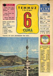 6 Temmuz 1979 Takvim Yaprağı - Doğum Günü Hediyesi EFM(N)12391 - Gökçekoleksiyon