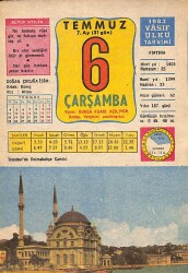 6 Temmuz 1983 Takvim Yaprağı - Doğum Günü Hediyesi EFM(N)9031 - Gökçekoleksiyon