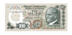 6.Emisyon 1.Tertip 100 Lira Seri C15 - ÇİL TCK10248 - Gökçekoleksiyon