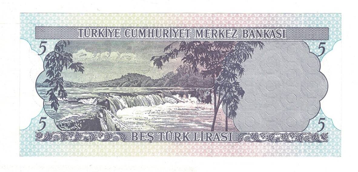 6.Emisyon 1.Tertip 5 Türk Lirası *Filigran Farklı* - ÇİL TCK10054 - 2