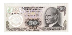 6.Emisyon 1.Tertip 50 Lira Seri I11 - ÇİL TCK10462 - Gökçekoleksiyon