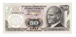 6.Emisyon 1.Tertip 50 Lira Seri I53 - ÇİL TCK10463 - Gökçekoleksiyon