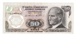 6.Emisyon 1.Tertip 50 Türk Lirası Seri I11 - ÇİL TCK10083 - Gökçekoleksiyon