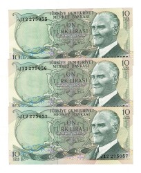 6.Emisyon 2.Tertip 10 Türk Lirası *Seri Takipli J12* - ÇİL TCK10068 - 3