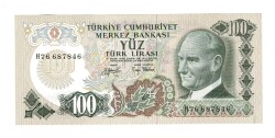 6.Emisyon 2.Tertip 100 Lira Seri H76 *Seri No Fosforlu* - ÇİL TCK10250 - Gökçekoleksiyon