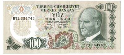 6.Emisyon 2.Tertip 100 Türk Lirası Seri H71 ÇÇT TCK5398 - 1