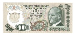 6.Emisyon 2.Tertip 100 Türk Lirası *Seri Numarası Fosforlu* Seri H76 - ÇİL TCK10089 - Gökçekoleksiyon