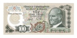6.Emisyon 2.Tertip 100 Türk Lirası *Seri Numarası Fosforlu* Seri H86 - ÇİL TCK10091 - Gökçekoleksiyon