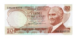 6.Emisyon 2.Tertip 20 Türk Lirası Seri C86 - ÇİL TCK10256 - Gökçekoleksiyon