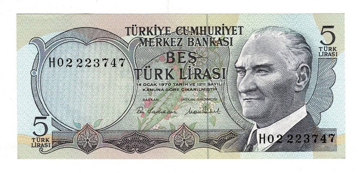 6.Emisyon 2.Tertip 5 Türk Lirası Seri H02 - ÇA TCK10056 - 1