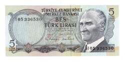 6.Emisyon 2.Tertip 5 Türk Lirası Seri I05 - ÇİL TCK10058 - 3