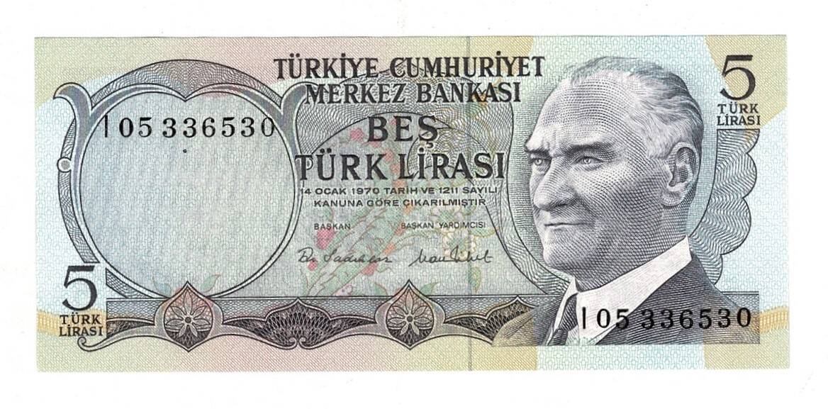 6.Emisyon 2.Tertip 5 Türk Lirası Seri I05 - ÇİL TCK10058 - 3