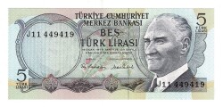 6.Emisyon 2.Tertip 5 Türk Lirası Seri J11 - ÇİL TCK10060 - 3