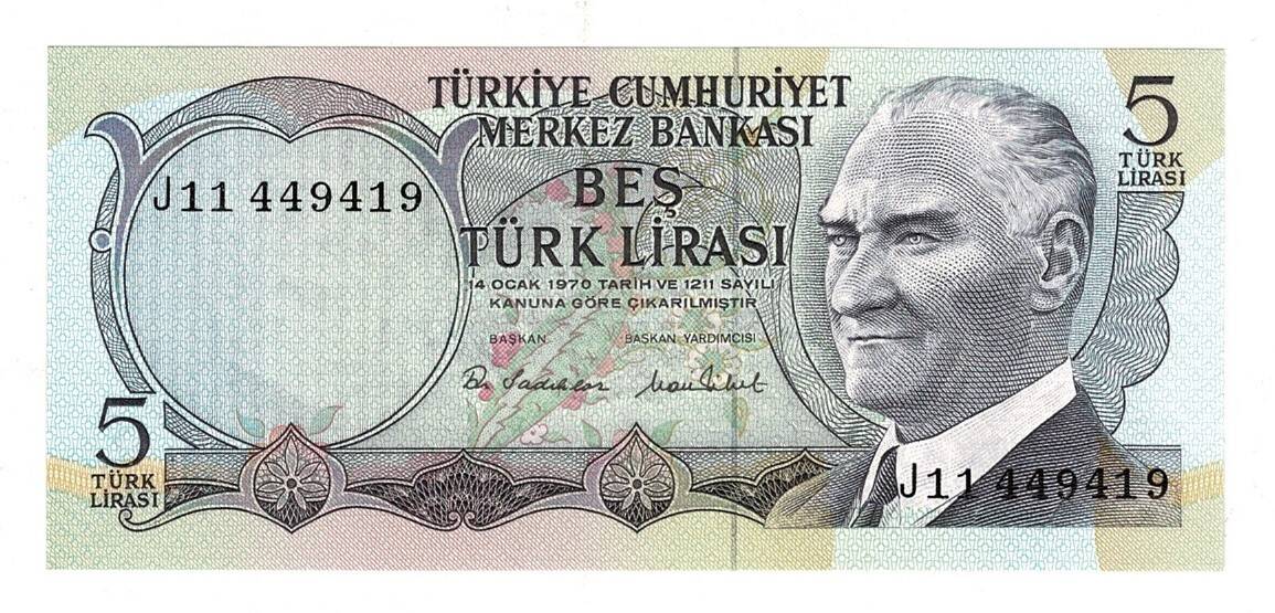 6.Emisyon 2.Tertip 5 Türk Lirası Seri J11 - ÇİL TCK10060 - 3