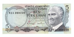 6.Emisyon 2.Tertip 5 Türk Lirası Seri K11 - ÇİL TCK10253 - Gökçekoleksiyon
