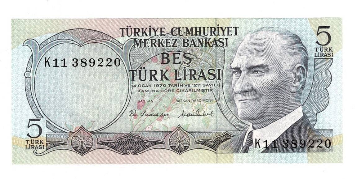 6.Emisyon 2.Tertip 5 Türk Lirası Seri K11 - ÇİL TCK10253 - 1
