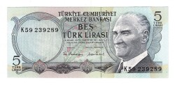 6.Emisyon 2.Tertip 5 Türk Lirası Seri K59 - ÇİL TCK10063 - 3