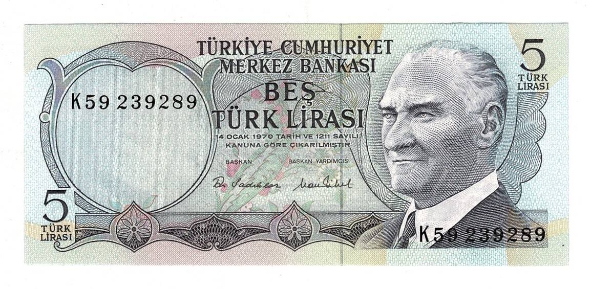 6.Emisyon 2.Tertip 5 Türk Lirası Seri K59 - ÇİL TCK10063 - 3
