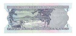 6.Emisyon 2.Tertip 5 Türk Lirası Seri K69 - ÇİL TCK10064 - 2
