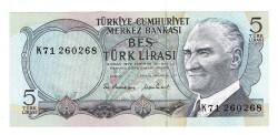 6.Emisyon 2.Tertip 5 Türk Lirası Seri K71 - ÇİL TCK10065 - 3