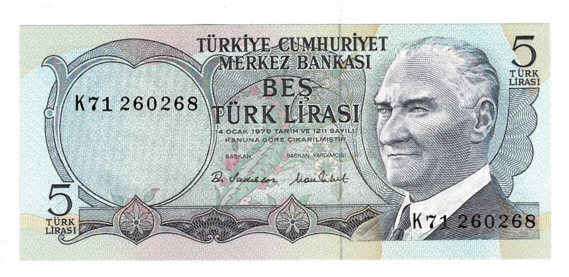 6.Emisyon 2.Tertip 5 Türk Lirası Seri K71 - ÇİL TCK10065 - 3