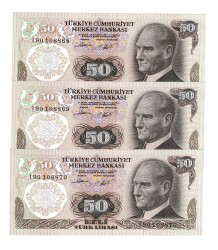 6.Emisyon 2.Tertip 50 Türk Lirası *Seri Takipli I90* - ÇİL TCK10085 - Gökçekoleksiyon