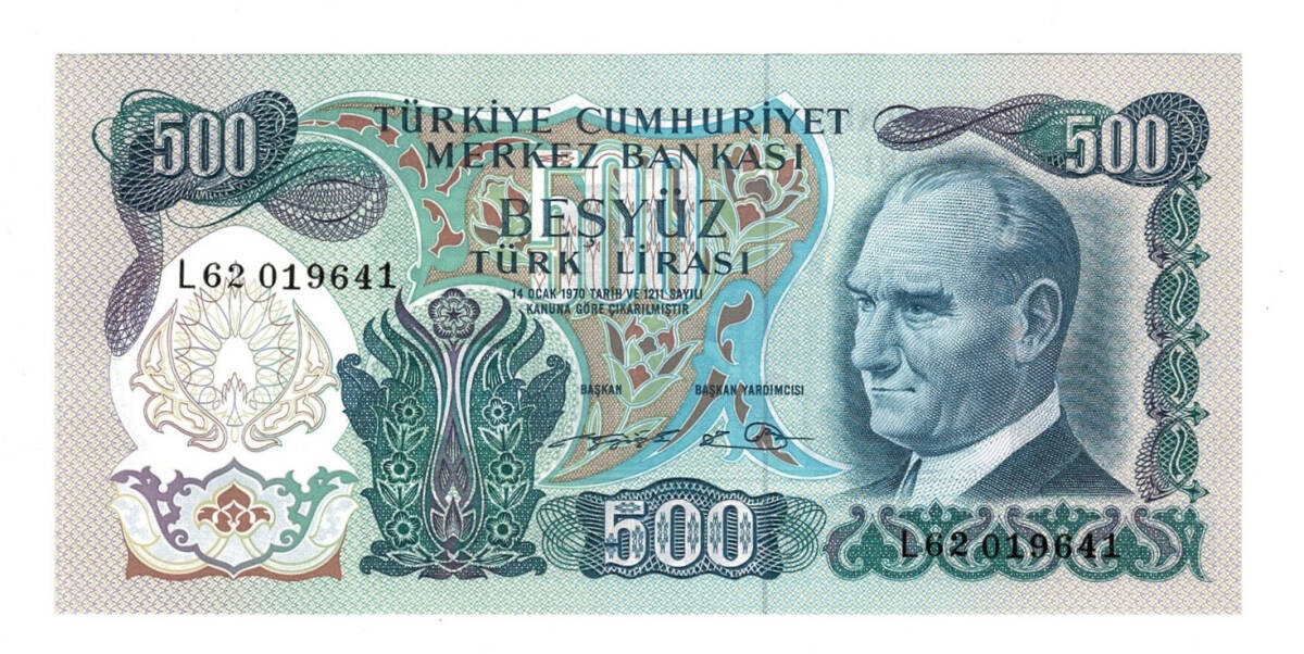 6.Emisyon 2.Tertip 500 Türk Lirası Seri L62 - ÇİL TCK10436 - 1