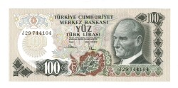 6.Emisyon 3.Tertip 100 Lira Seri J29 - ÇİL TCK10472 - Gökçekoleksiyon