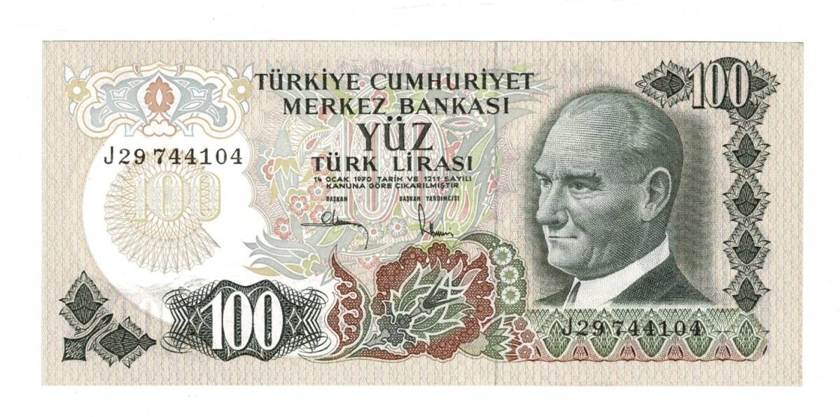 6.Emisyon 3.Tertip 100 Lira Seri J29 - ÇİL TCK10472 - 1
