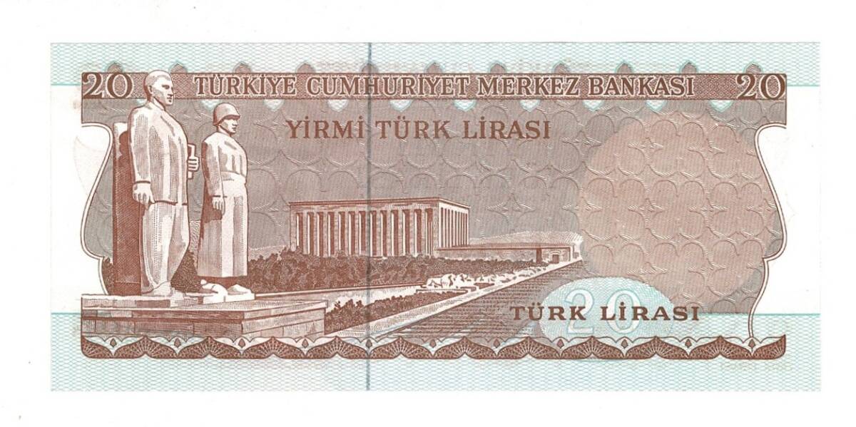 6.Emisyon 3.Tertip 20 Türk Lirası Seri F65 - ÇİL TCK10480 - 2