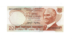 6.Emisyon 3.Tertip 20 Türk Lirası Seri G57 ÇİL TCK10011 - Gökçekoleksiyon