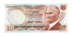 6.Emisyon 3.Tertip 20 Türk Lirası Seri G82 - ÇİL TCK10487 - Gökçekoleksiyon