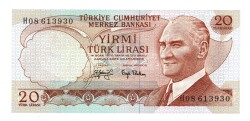 6.Emisyon 3.Tertip 20 Türk Lirası Seri H08 - ÇİL TCK10489 - Gökçekoleksiyon