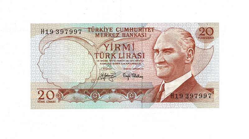 6.Emisyon 3.Tertip 20 Türk Lirası Seri H19 ÇİL TCK10009 - 1