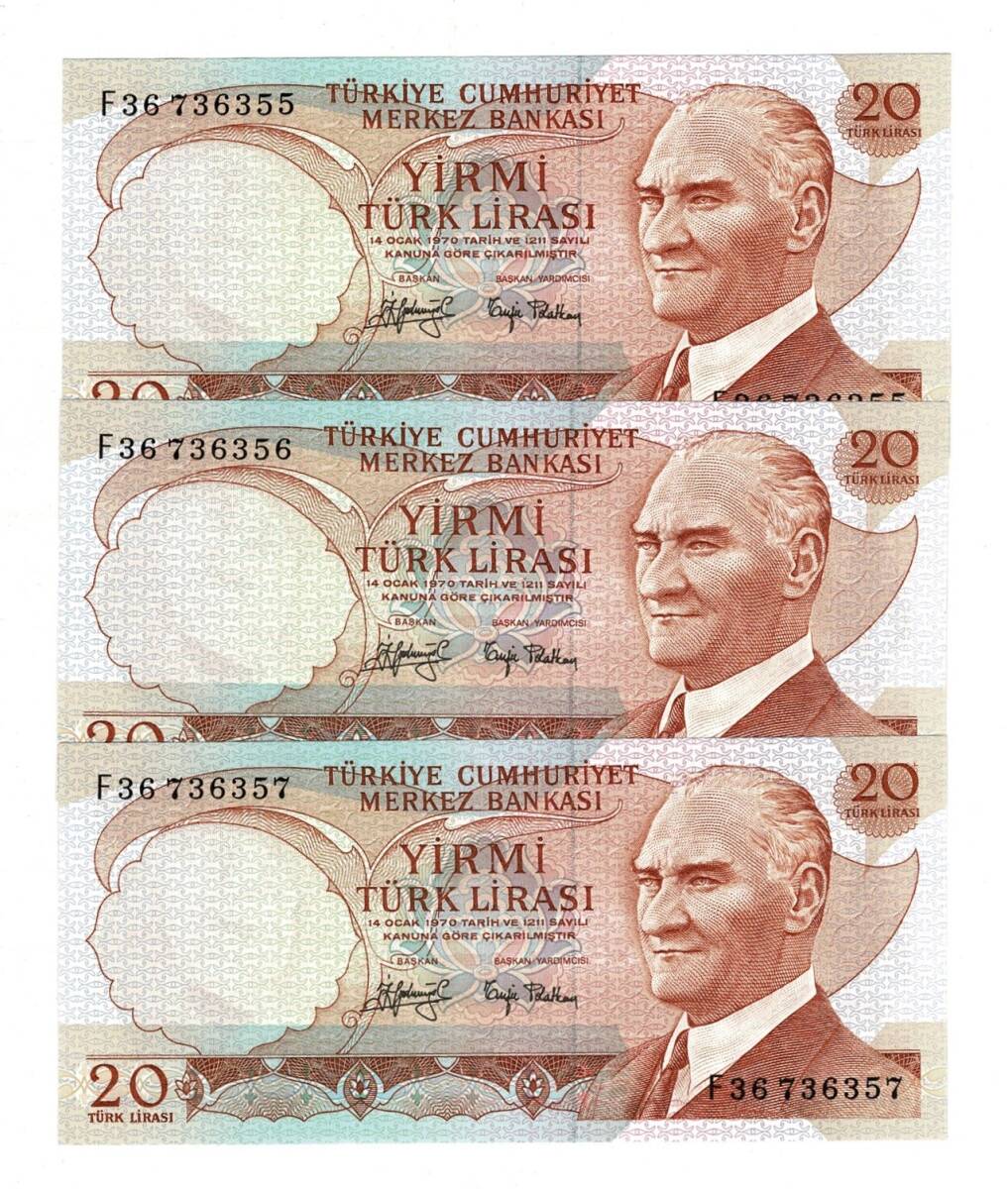 6.Emisyon 3.Tertip 20 Türk Lirası *Seri Takipli F36* - ÇİL TCK10076 - 1