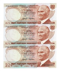 6.Emisyon 3.Tertip 20 Türk Lirası *Seri Takipli F36* - ÇİL TCK10076 - 3