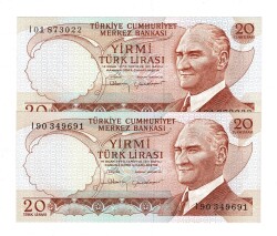 6.Emisyon 4.Tertip 20 Türk Lirası Seri I01-I90 Takım ÇİL TCK10079 - 3