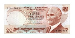 6.Emisyon 4.Tertip 20 Türk Lirası Seri I24 - ÇİL TCK10257 - Gökçekoleksiyon