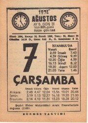 7 Ağustos 1974 Takvim Yaprağı EFM(N)2282 - 1