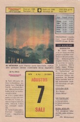 7 Ağustos 1979 Takvim Yaprağı -Doğum Günü Hediyesi EFM(N)6289 - Gökçekoleksiyon