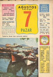 7 Ağustos 1983 Takvim Yaprağı - Doğum Günü Hediyesi EFM(N)9063 - Gökçekoleksiyon
