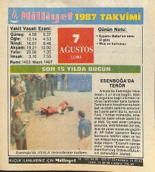 7 Ağustos 1987 Takvim Yaprağı - Doğum Günü Hediyesi EFMN14111 - Gökçekoleksiyon