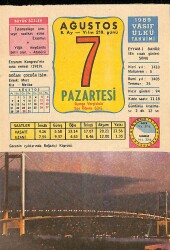 7 Ağustos 1989 Takvim Yaprağı - Doğum Günü Hediyesi EFM(N)9532 - Gökçekoleksiyon