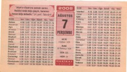 7 Ağustos 2008 Takvim Yaprağı EFM(N)2292 - 3