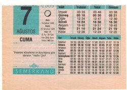 7 Ağustos 2009 Takvim Yaprağı EFM(N)2293 - 3